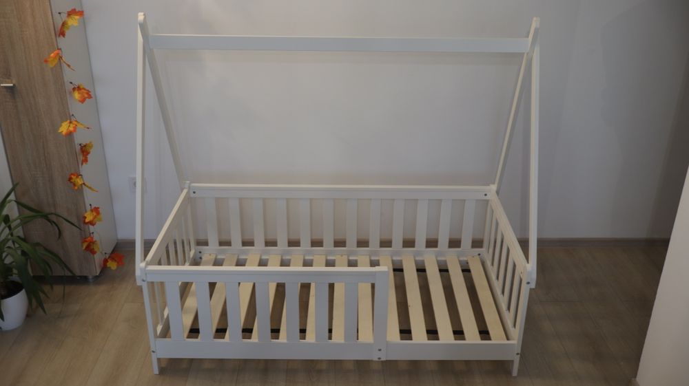 Pat copil 70x140, saltea, husa saltea, aproape nou