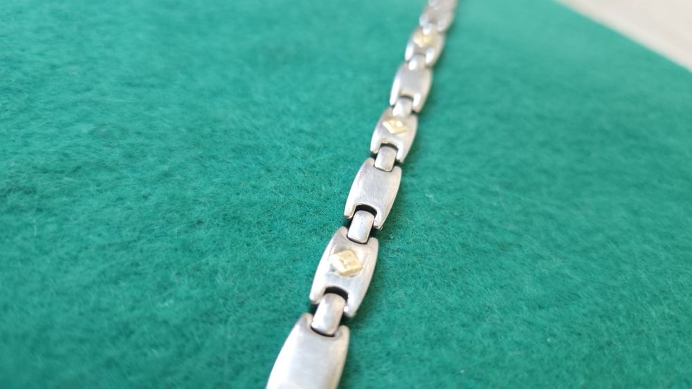 Brățară inox cu ornamente din aur