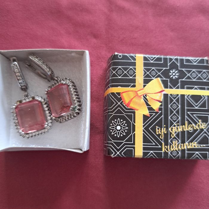 Cercei argint cu piatra prețioasă