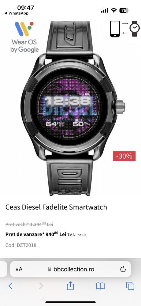 Ceas Diesel Fadelite Smartwatch