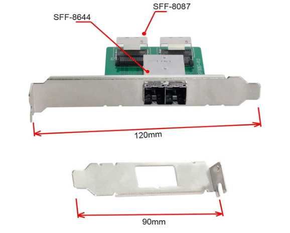 Cablecc Dual Ports Mini SAS HD SFF-8644