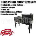 Soba Cizma L Lemne Cuptor Neagra 7kW Evac DREAPTA LivratGRATUIT BT