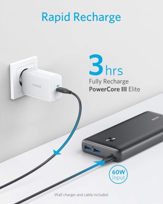 Anker PowerCore III Elite 25600 PD 60W външна батерия с 65W PD зарядно