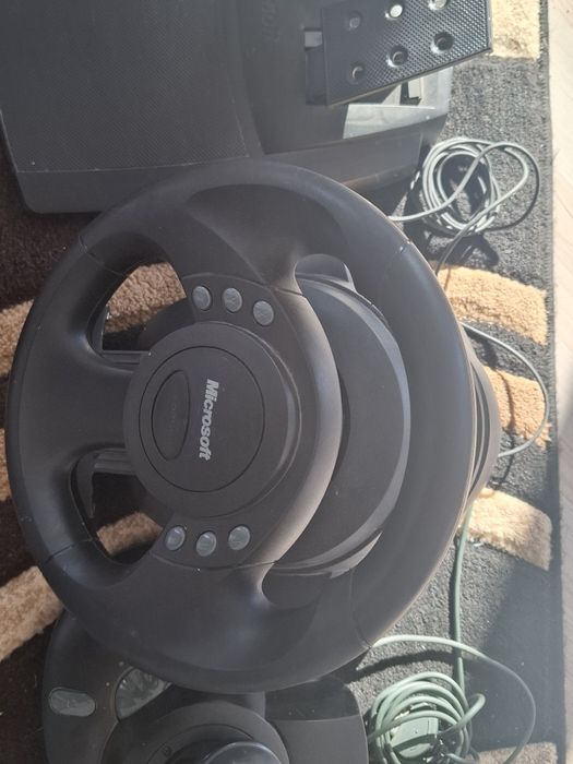 Set volan și joystick-uri gaming Microsoft + Thrustmaster (retro, cole