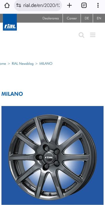 Джанти 17" 5х112мм Rial Milano Titan
