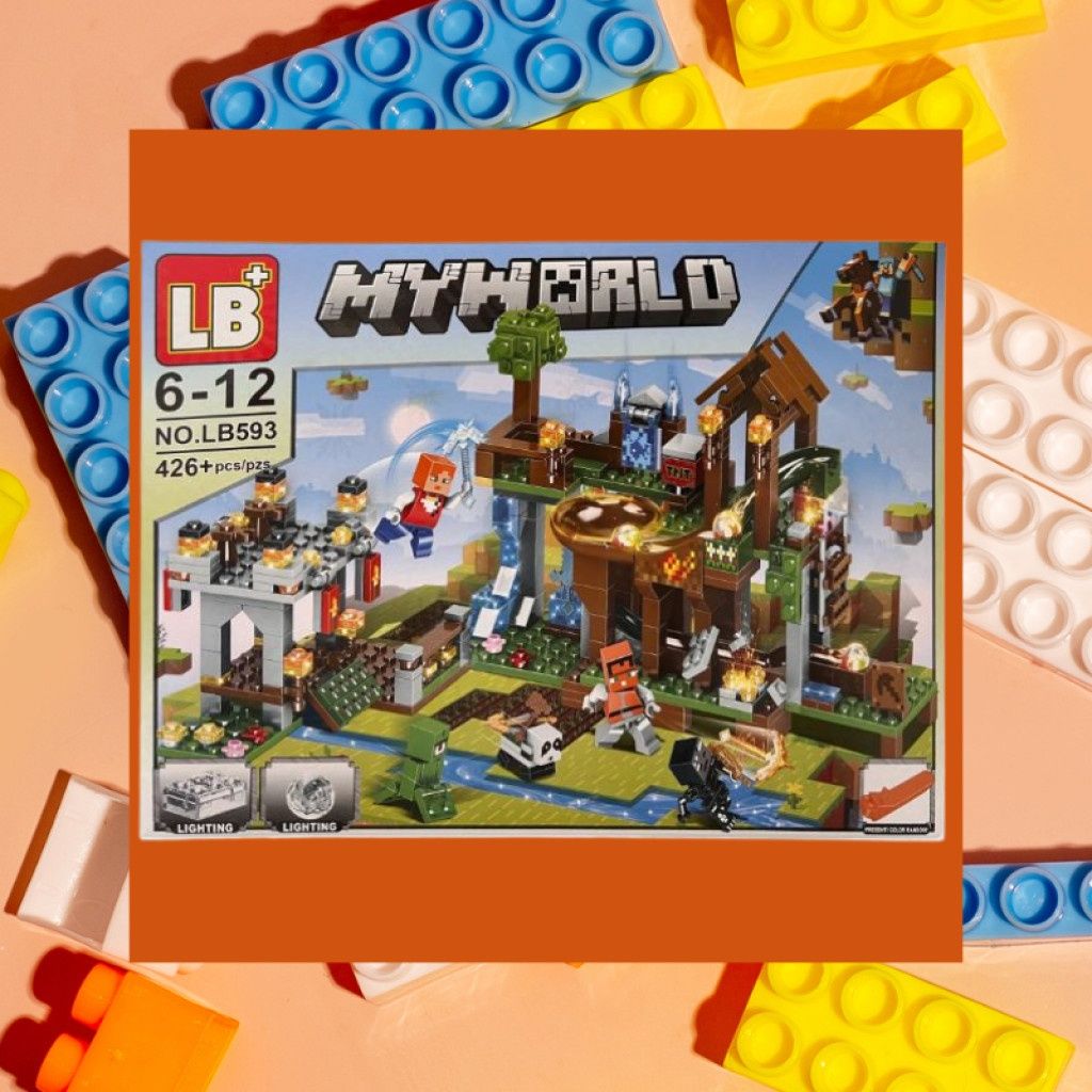 Конструктор LB Minecraft My World LB593, 426 части, със светещи елемен