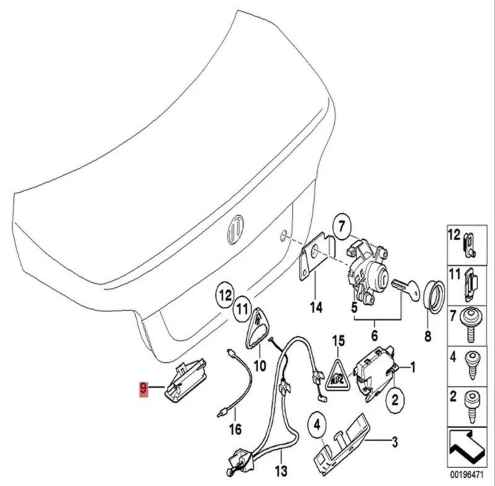 Maner clapeta deschidere portbagaj Bmw Seria 3 5 X1 X5 X6 E91 E61 E71