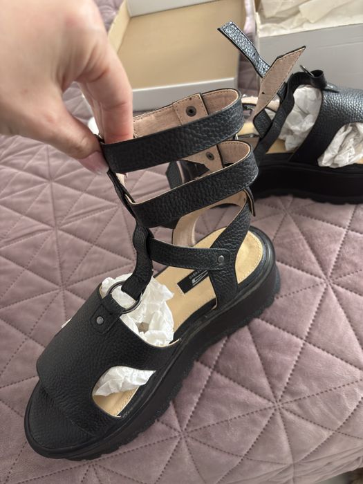 Sandale negre Piele Garkony