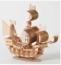 3D Дървен Пъзел Кораб