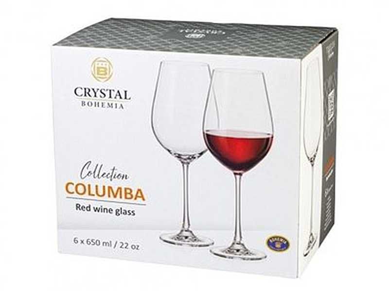 НОВИ! Чаши за червено вино 6 броя Bohemia Columba 650мл