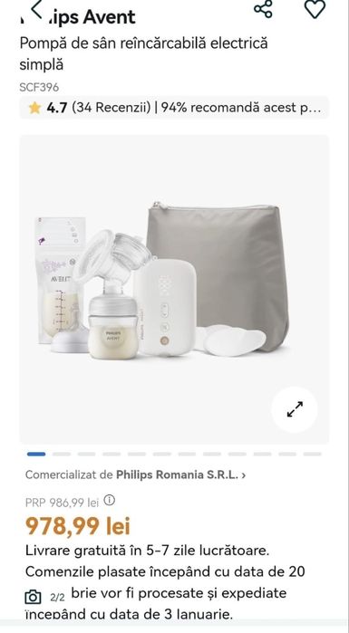 Pompa electrica de muls philips