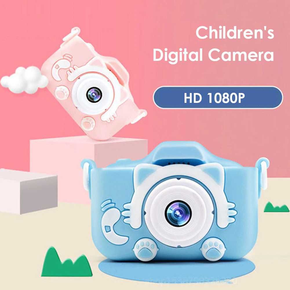 Детски фотоапарат STELS W329, Селфи камера, 64GB SD карта, Син, Розов