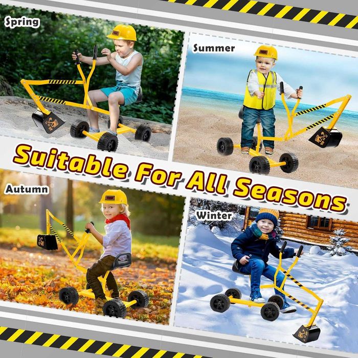 Играчка-багер за деца 3-8 години, играчка за пясък,аксесоари, до 45 кг