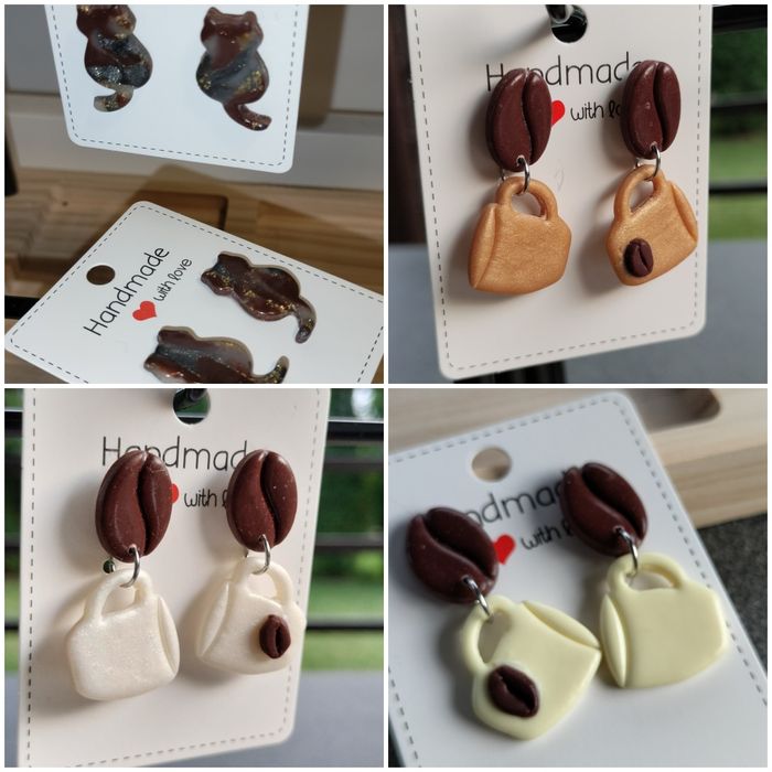 Cercei unicat, handmade, lut polimeric, argint 925