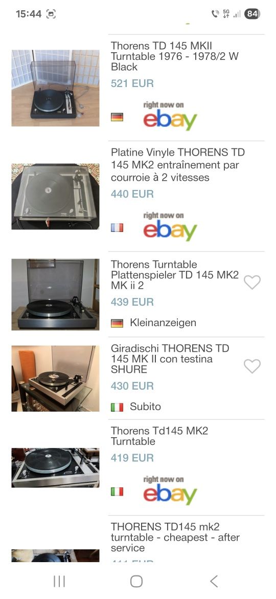 Thorens TD 145 mk2 pick up superb