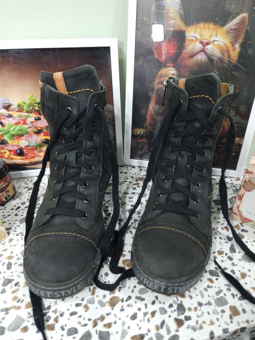 Топли боти естествена кожа N38