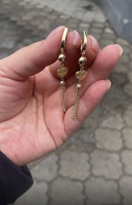 Золотые сережки подвески