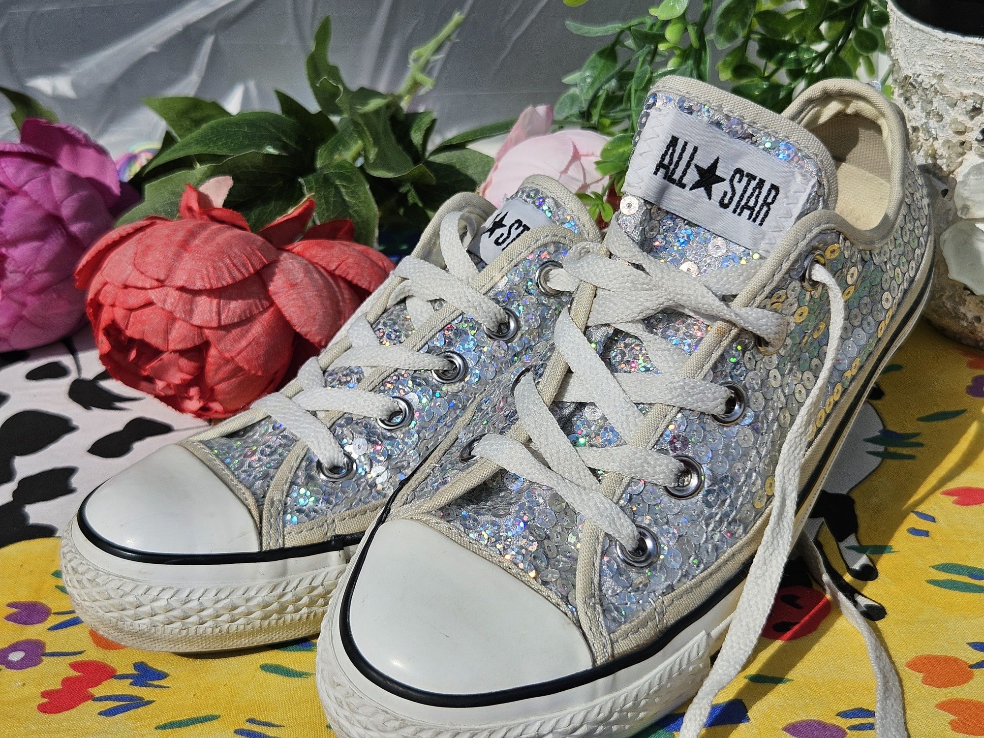 Converse оригинални кецове с пайети