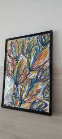 Абстрактна картина лалета, цветя 22 X 30см, синя Abstract paintings