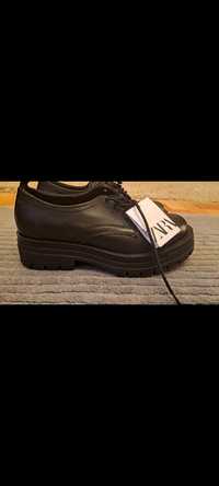 Pantofi Zara de piele cu taloa volum 5 cm,,41,model Dsquared