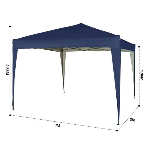 Cort pavilion de gradina pliabil 3x3m albastru Nou Sigilat