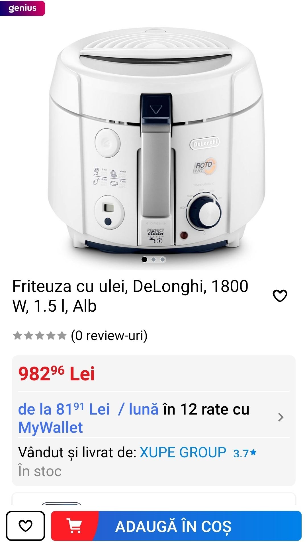 Friteuza cu ulei DeLonghi rotativă