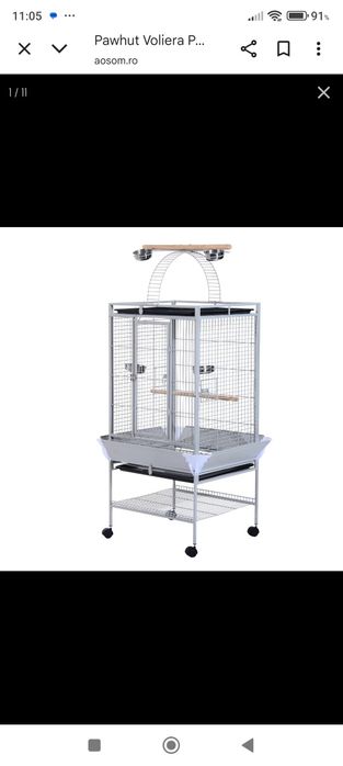 Cusca,colivie,voliera pasari Pawhut 160 cm – Mobila cu Stinghii & Tavi