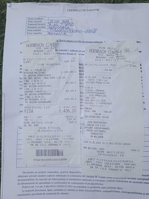 Masina de tuns iarba / Motocoasa pe benzina Daewoo DMT 520 52CC 2.2KW