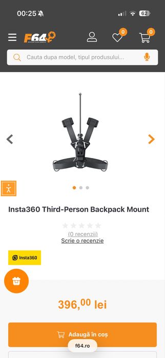 Suport rucksack / backpack mount insta360 /go pro