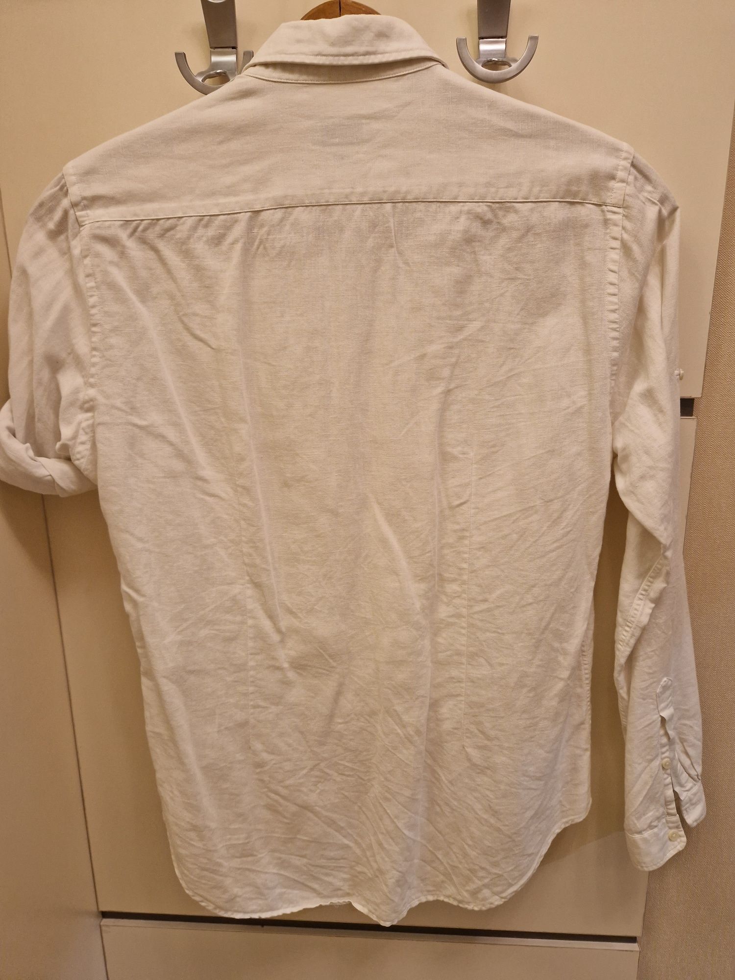 Бяла ленена риза Zara размер L