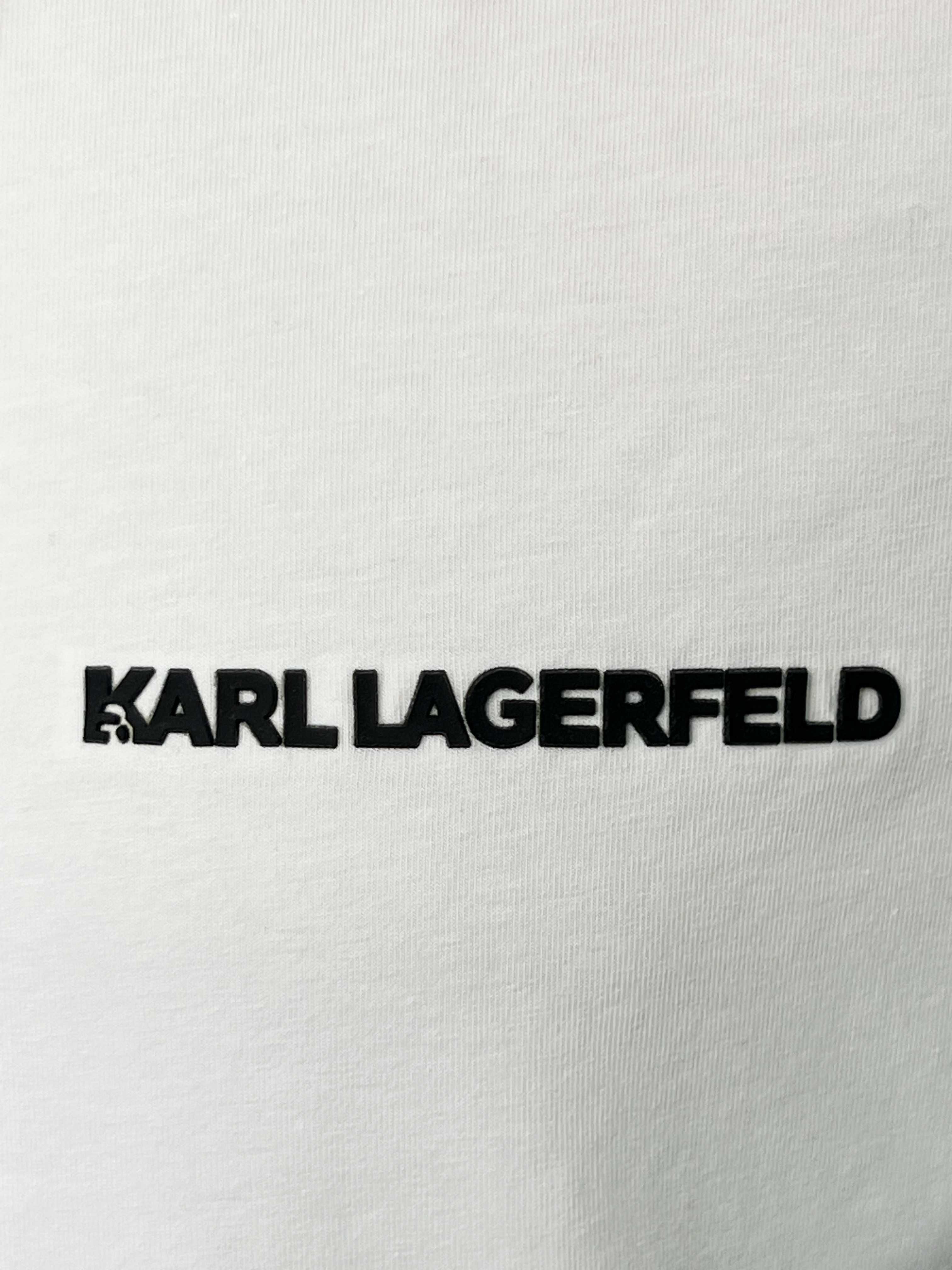 SS23-24 Karl Lagerfeld бяла тениска с пагони ОРИГИНАЛ -  размер L