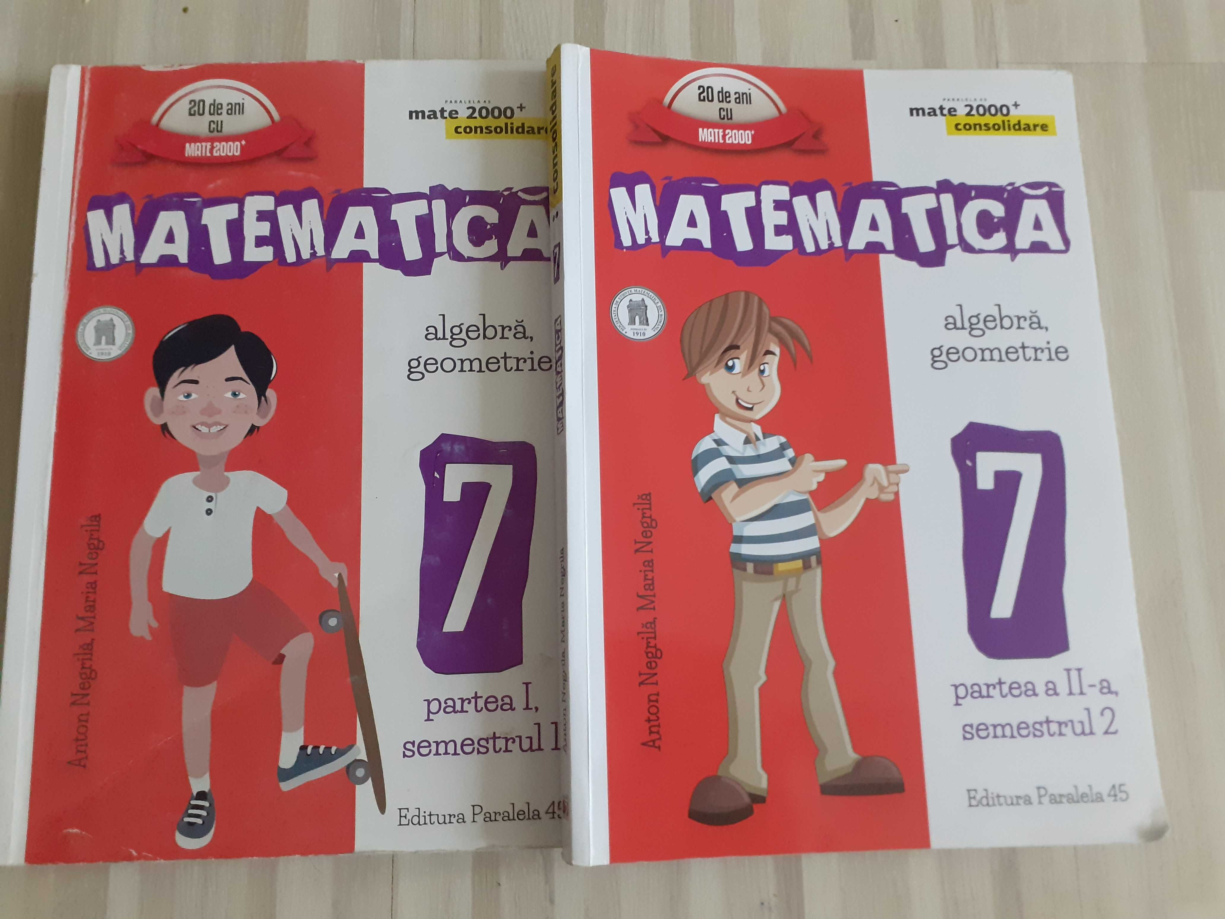 Vand carti (culegeri) matematica clasa a 7-a, stare foarte buna