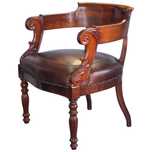 Restaurez tapițerie din piele antica baroc Chesterfield