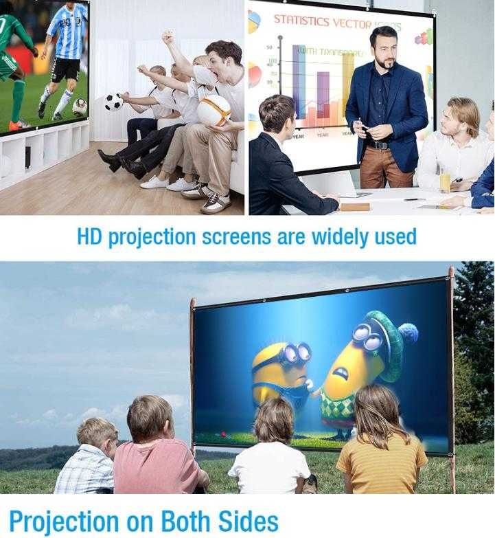 100" Портативен Екран за Мултимедия Презентации Спорт Цифрова Проекция