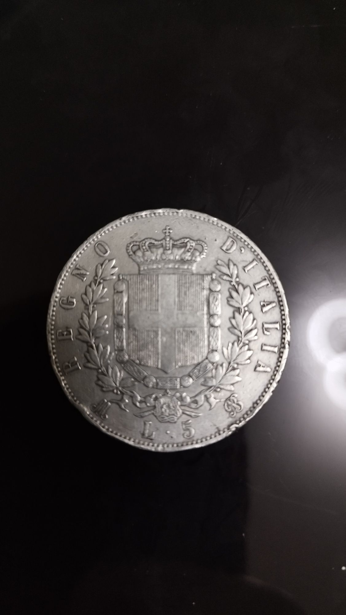 5 lire   Vittorio  Emanuele 1870  argint