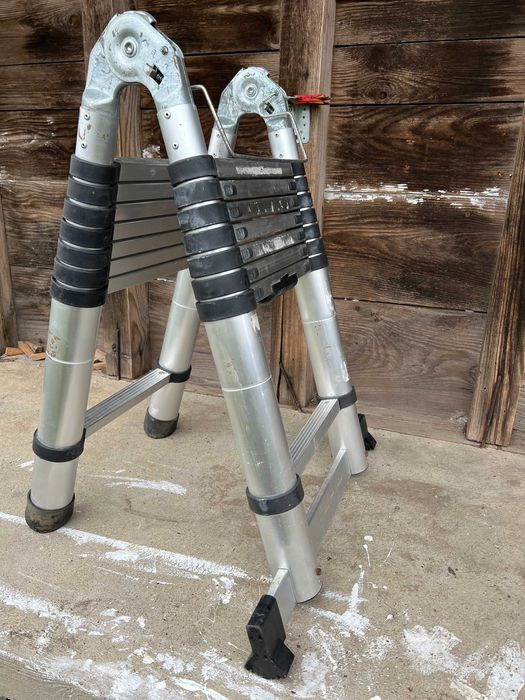 Scară telescopică pliabilă, portabilă, de 5 metri, din aluminiu