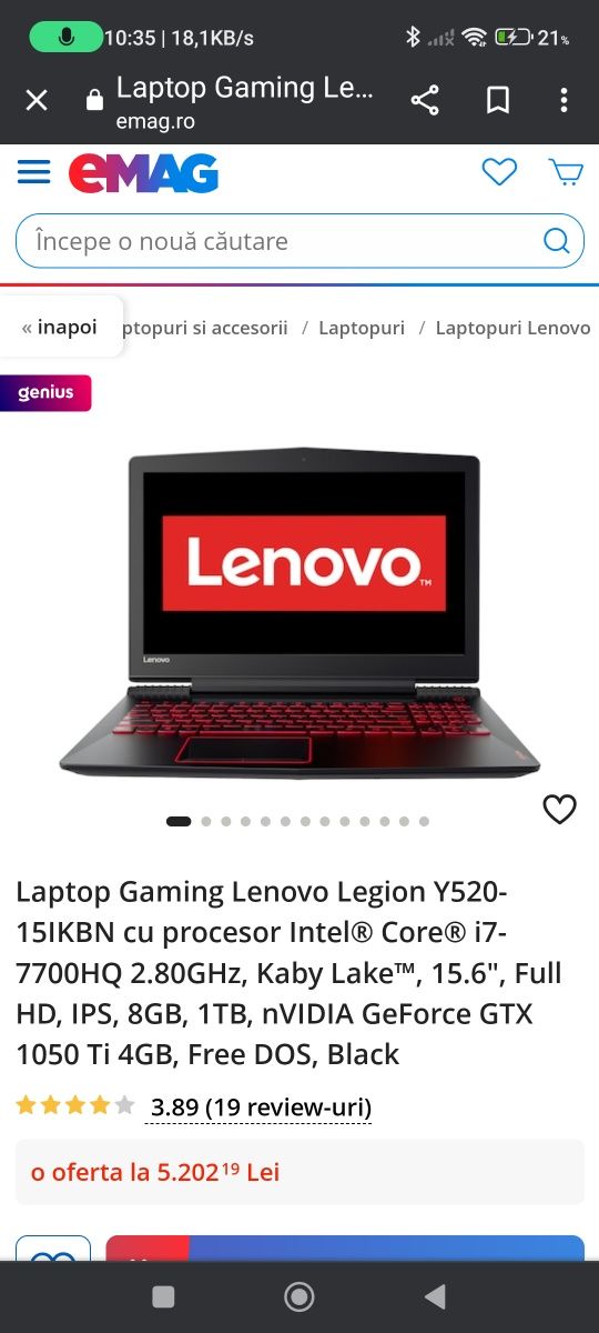 Vînd laptop gaming