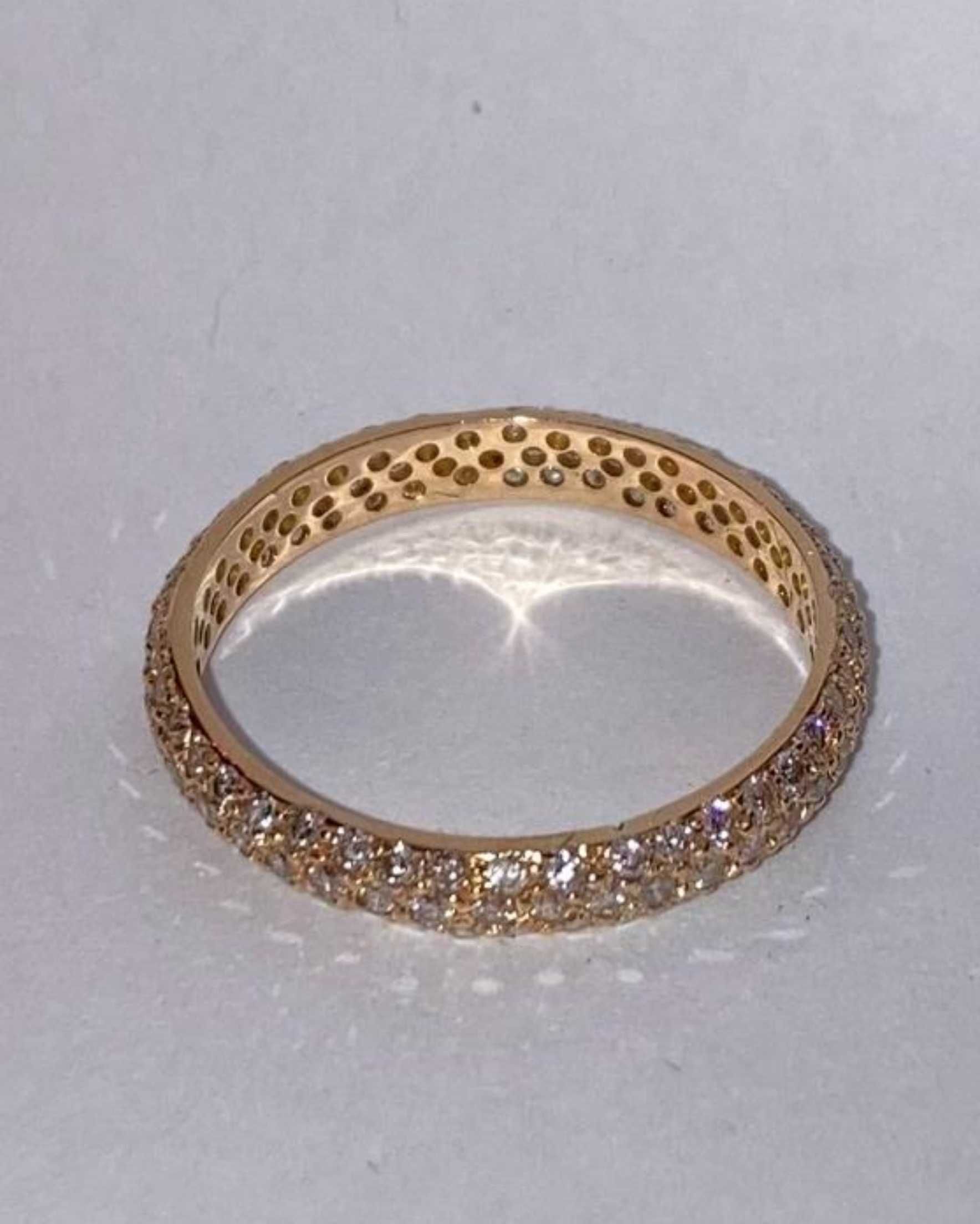 Inel de aur galben 18k -tip verigheta cu diamante  2.0 ct , marimea 67