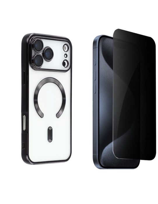 Iphone 17 AIR PRO MAX Husa Cercle Magsafe + Folie Sticla Privacy Edge