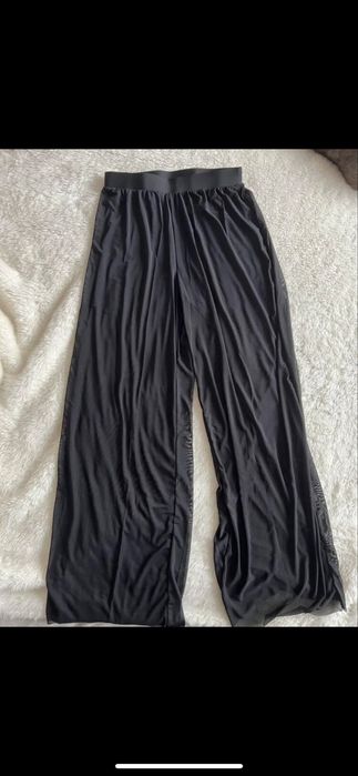 Черен прозиращ тънък панталон за бански/тюл