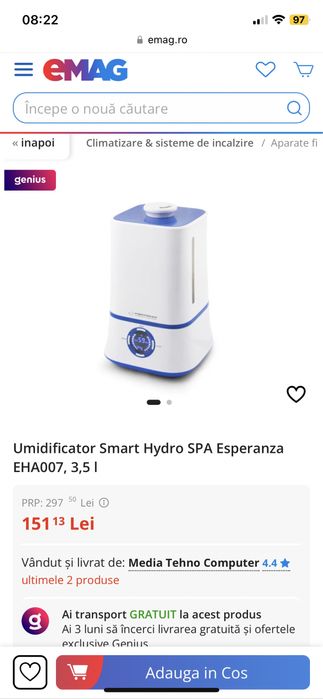 Umidificator Smart Hydro SPA Esperanza