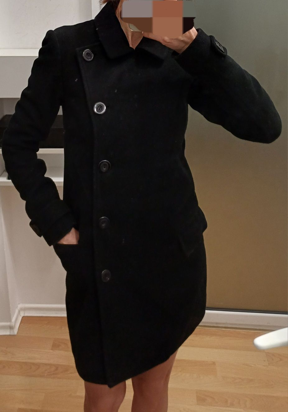 Палто елегантно зимно черно