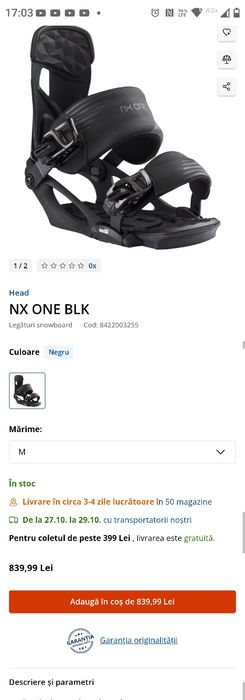 Head nx one noi! Legaturi snowboard M începători/intermediari