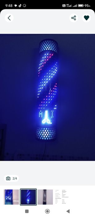 Крутящий фонарь Барбер шоп Барбер Пул