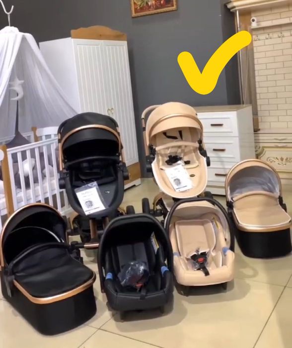 Коляска 3в1  с поворотом 360° от бренда Burbay