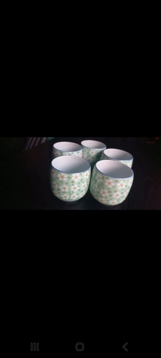 5 pahare portelan japonez pentru sake sau ceai