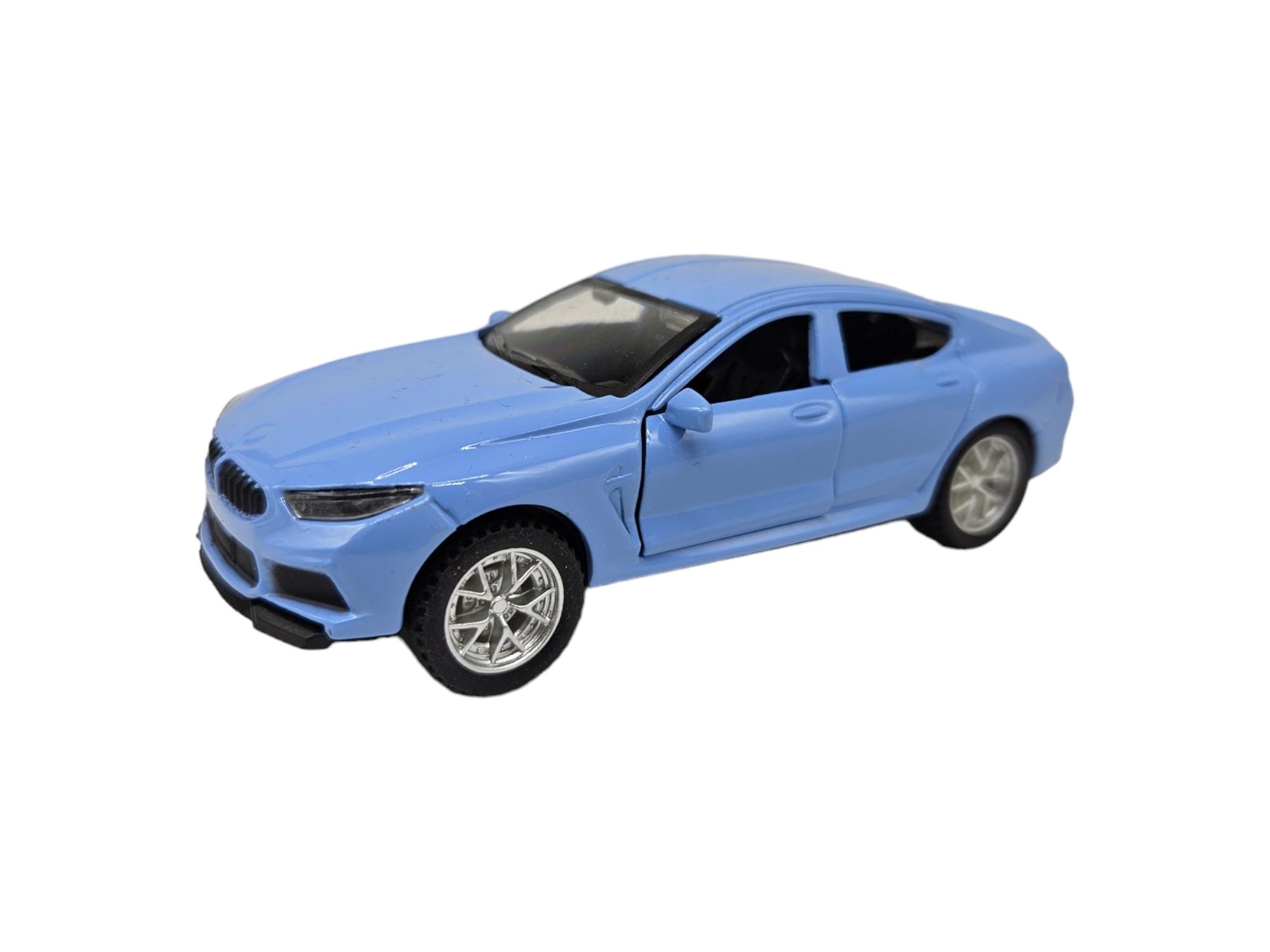 Masinuta metalica BMW,Usi mobile,Albastru deschis, Scara 1:32, 11cm
