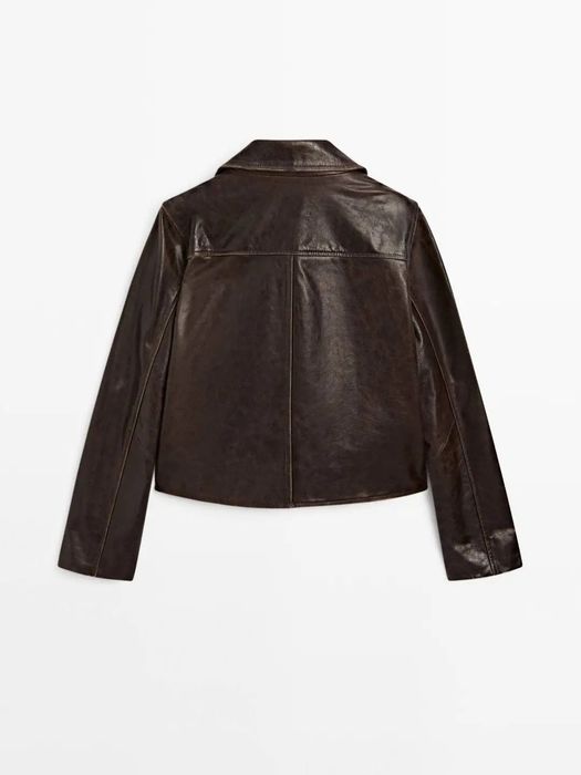 Geacă Massimo Dutti Piele Naturală mărimea S și M colecție nouă noi .