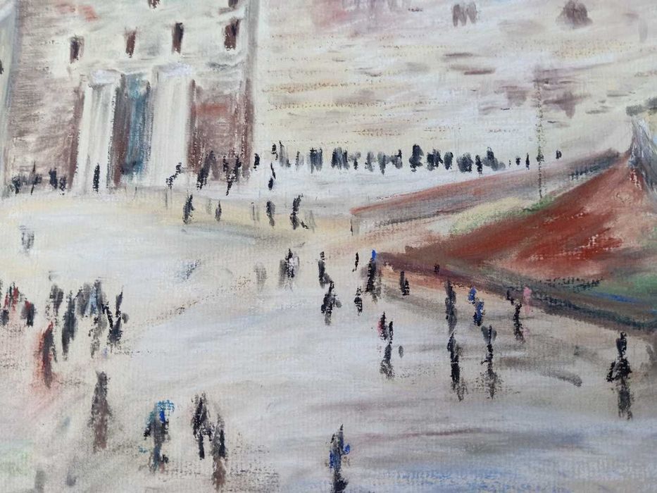Tablou vechi - peisaj urban oriental - semnat Iser