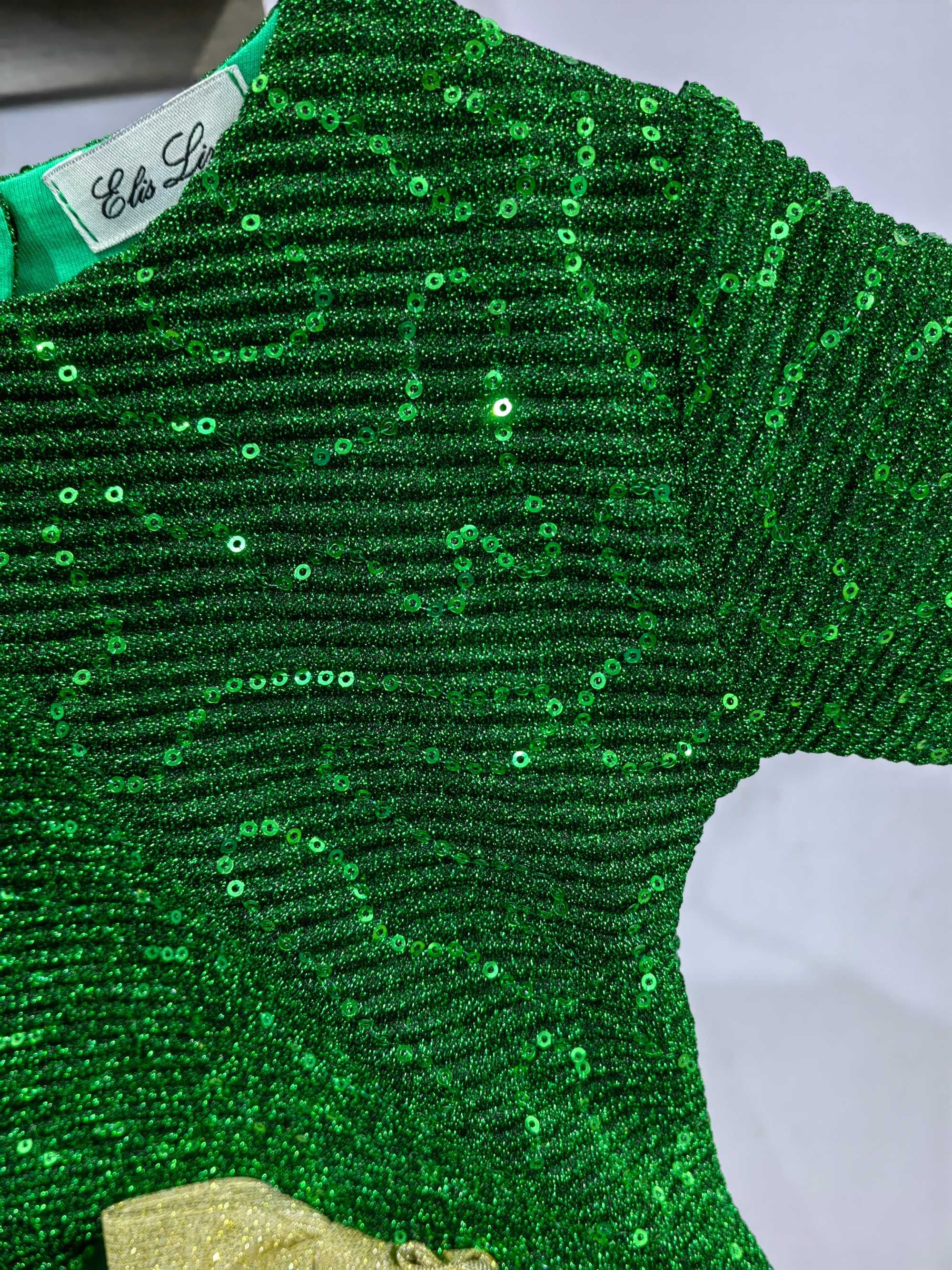 Детска зелена рокля размер 98/104